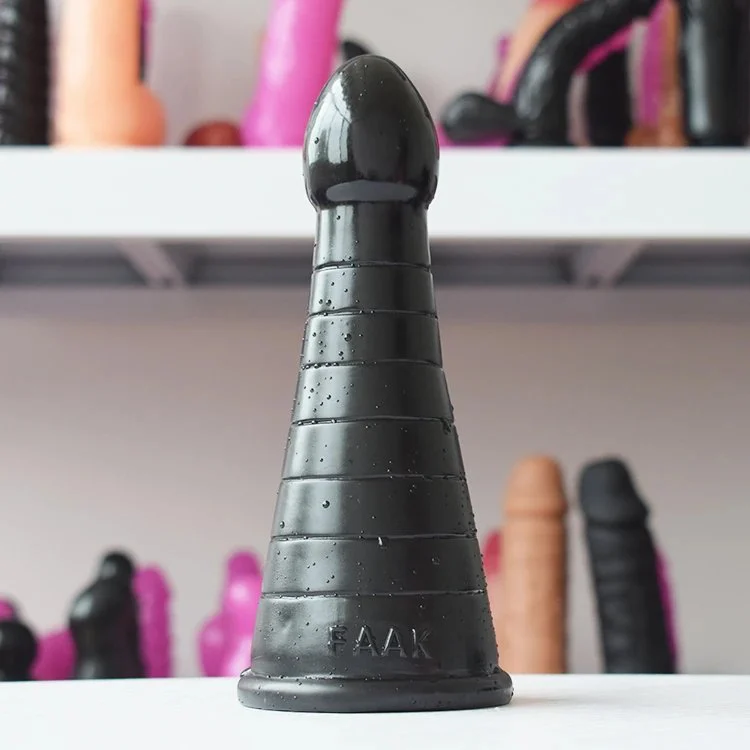 7.5 Long Anal Dildo 2.8 Big Butt Plug Faak Shaped Dildos Christmas Hat Cone Strip Ribbed Anal Toys with Big Head