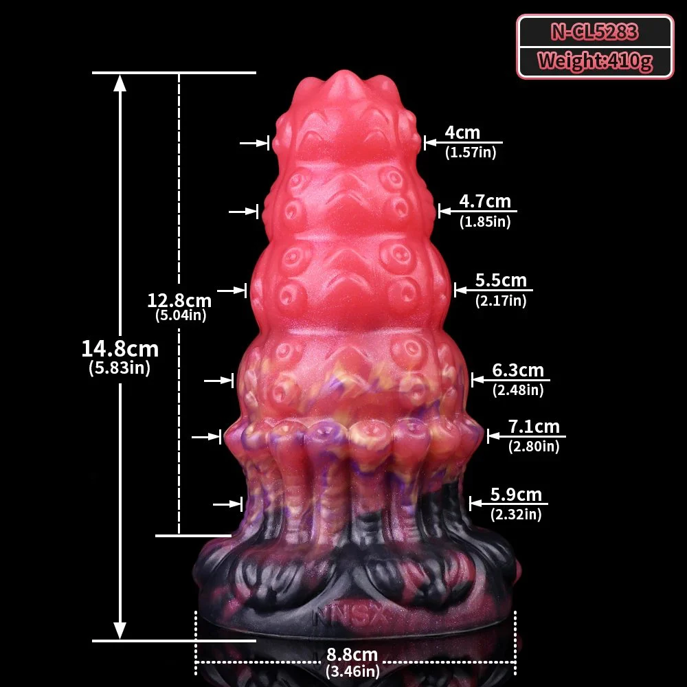 Powerful Suction Cup Large Anal Plug Octopus Pattern and Pagoda Design Increase Friction for Women Anal Plug Silicone