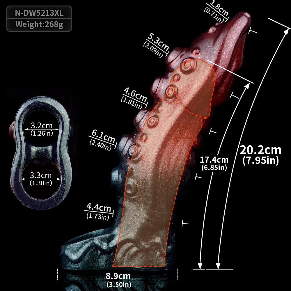 Liquid Silicone Adult Penis Sleeve Fish Tentacle Flower Pattern Fantasy Class Dildo Sleeve Realistic Experience Feeling Sex Toys