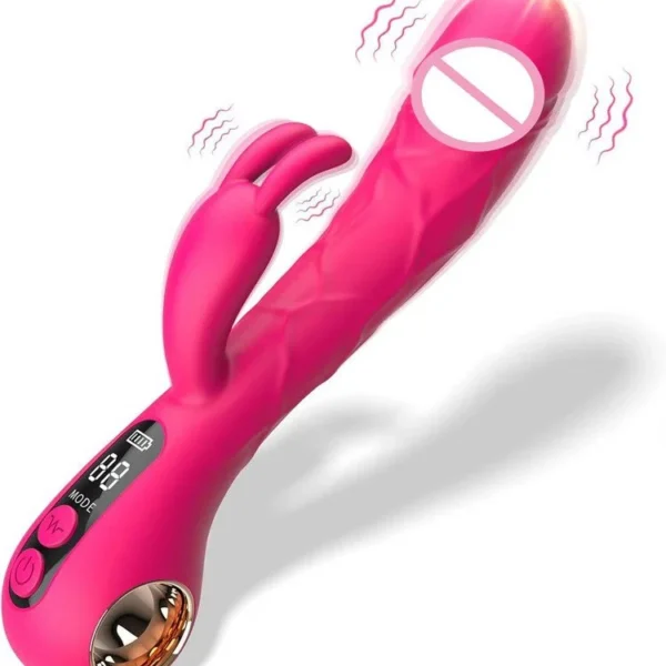 9 Modes Display Screen Clitoral Stimulator Rechargeable Rabbit Vibrator Sex Toy for Women