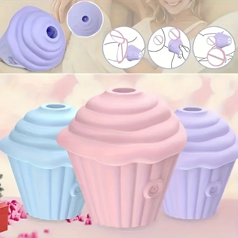 Couples Mini Vibrator Clitoral Anal Stimulation Ice Cream Sucking Cake Adult Nipple Suction ABS+Silicone IPX7 Vibrating