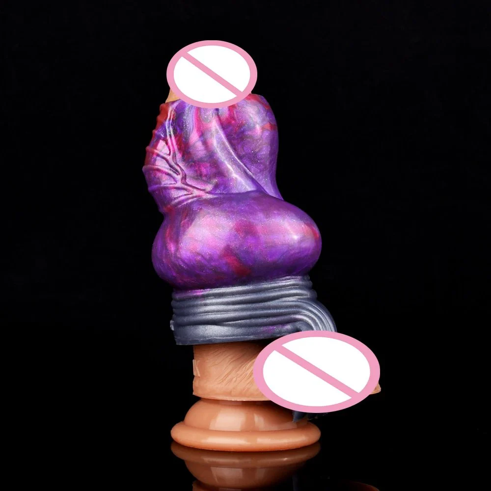 Male Silicone Dog Knot Soft Penis Condom Hollow Sex Toy for Men