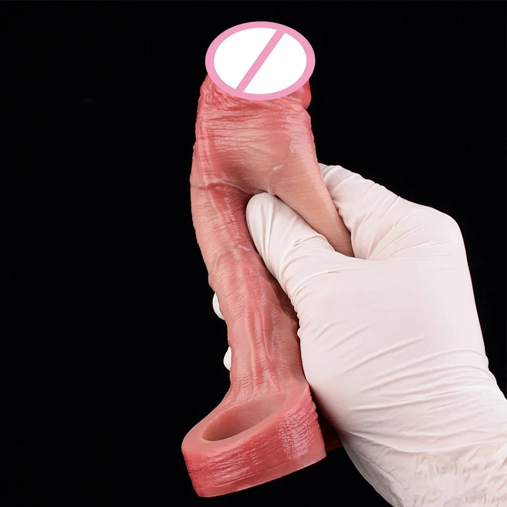Men's Reusable Silicone Penis Sleeve Realistic Male Dildo with Excellent Experience of Adult Male Toys