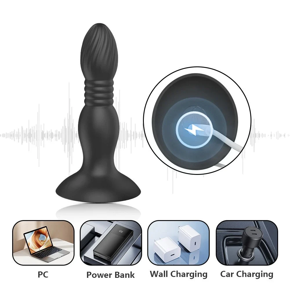 Remote Control Silicone Vibration Anal Plug Sexy Toys for Men Women Couples Big Anal Plug