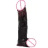 24CM Big Size Dark Realistic Vibrator Dildo Stimulate Vagina 10 Frequency Vibrator with Sucker Sex Toy for Women