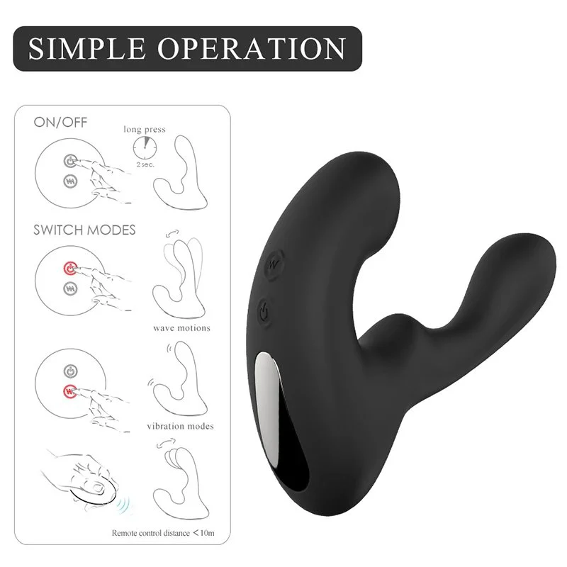 Wireless Remote Control Waterproof Anal Plug Silicone Vibrator Powerful Vibration Prostate Massager Masturbator