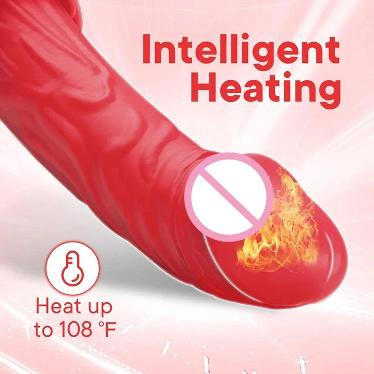 Female Masturbation 10 Vibration Modes Realistic Heating Rose Vibrator Dildo Sex Toys for Women