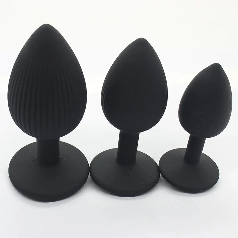 Silicone Jeweled Sensory Butt Plug for Men and Women Adult Anal Trainer Toys Stainless Steel Metal Anal Plug