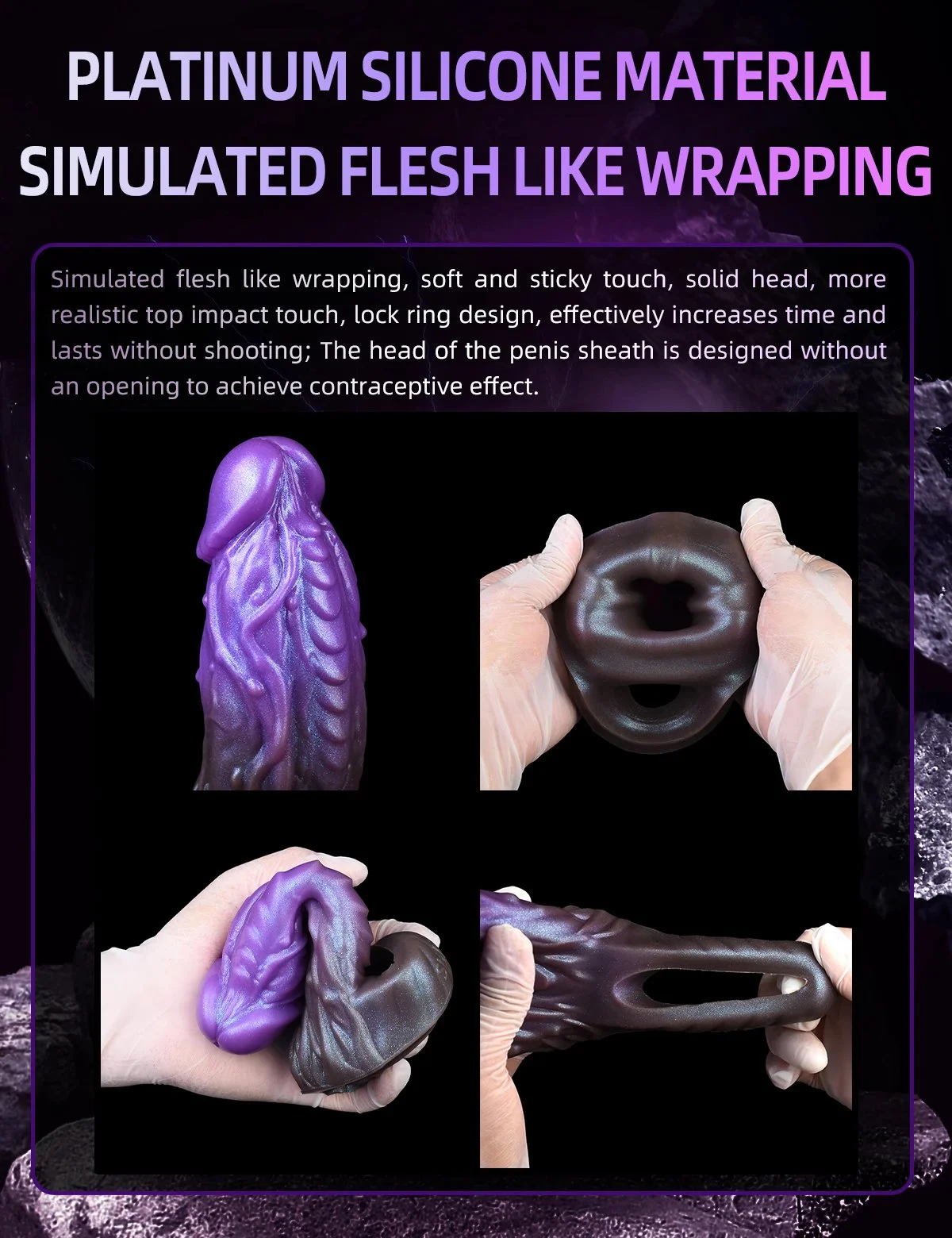 Monster Sleeve Girth Enhancer for Men, Reusable Pennis Sleeve Girth Enhancer for Men, Pennis Extender Sleeves Realistic