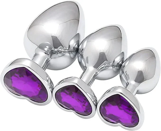Trainer Extensions 3 Pack Anal Plug Kit Aluminium Alloy Waterproof Butt Toy for Female Anal Sex Toys Men Women Gifts