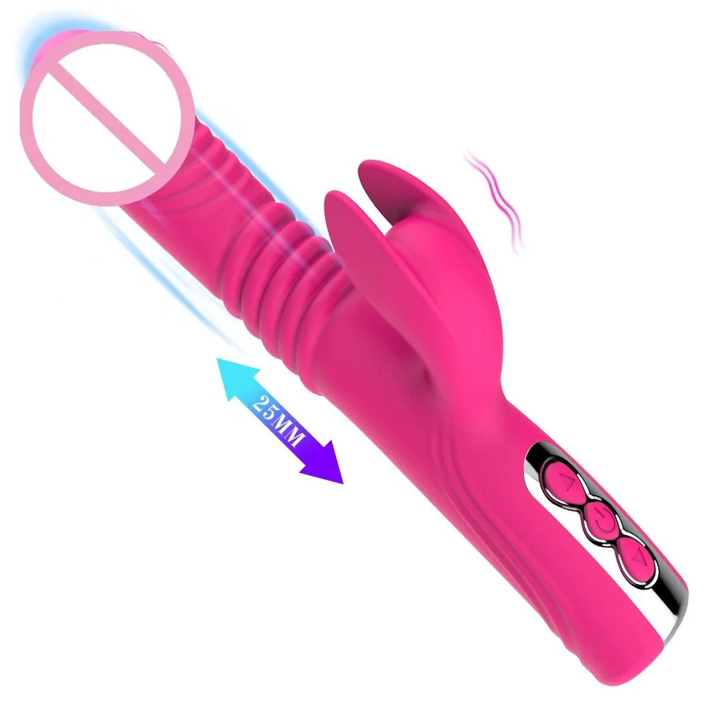 8 Modes Thrusting Vibrator 5 Frequency Vibrating Massager Women Telescopic Sex Toy Rabbit Vibrators
