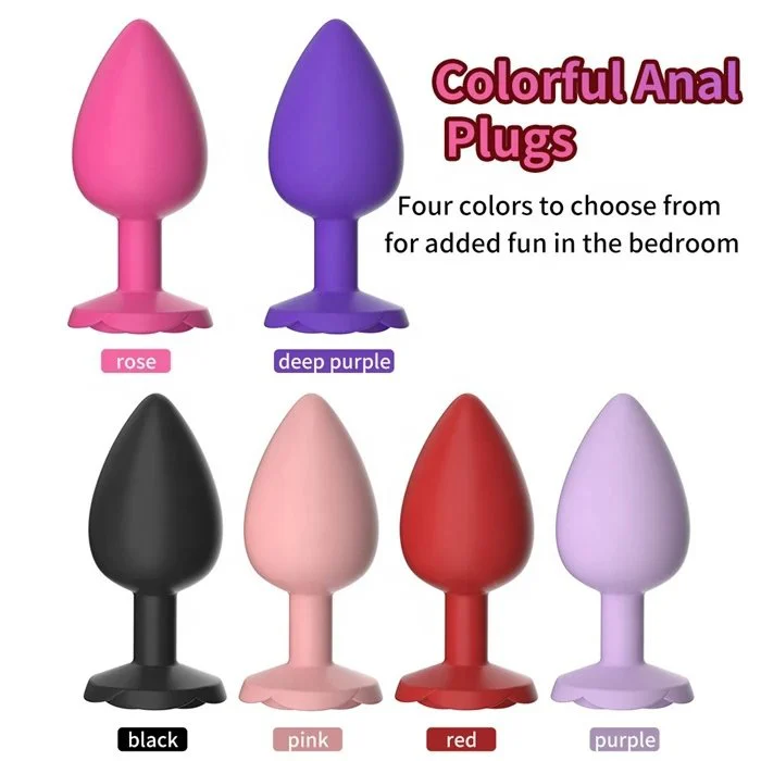 Silicone Rose Anal Plug Sex Toys for Women Man Couple Gay Unisex Relaxing Anus Massager