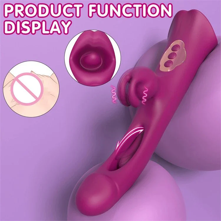 9 Frequency 3 in 1 Clitoral Sucking Mouth Tongue Licking Flapping Rabbit Vibrator Sex Toys for Women
