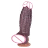 Male Penis Extender Made From Medical-grade Silicone Easy-to-wear Dark Brown Penis Sleeve Intense Sensation Experience