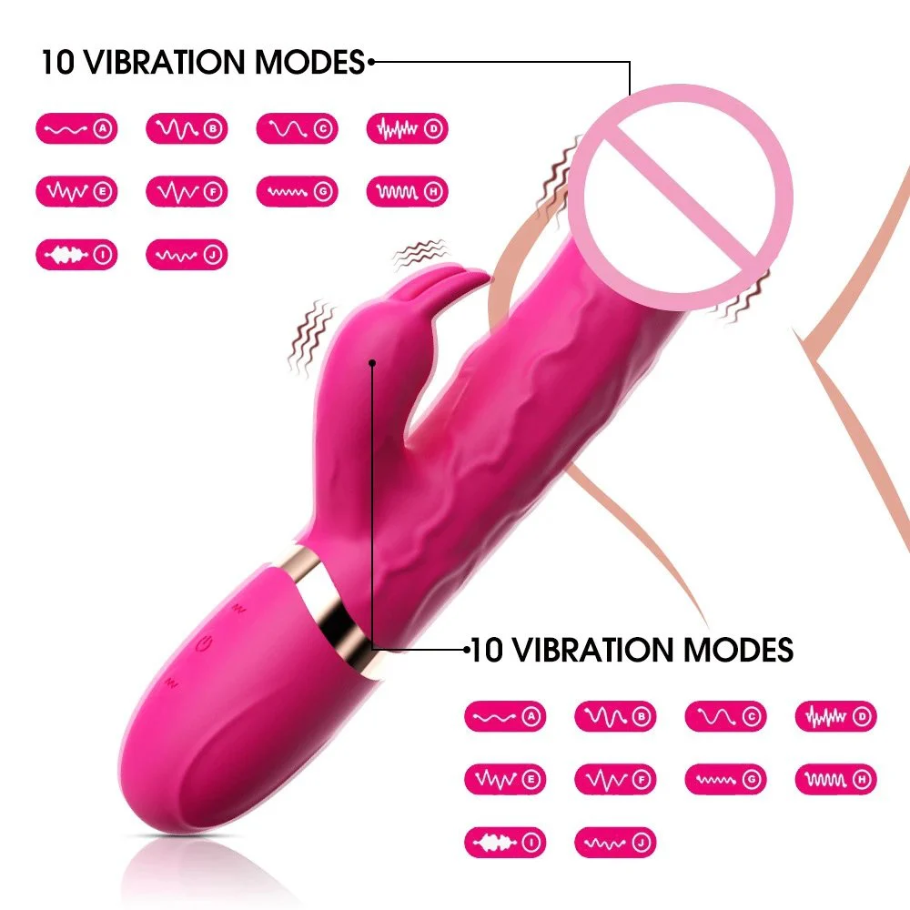 Female Adult Sex Toy Clitoral Stimulation Masturbation Dildo Double Headed Rabbit Vibrator