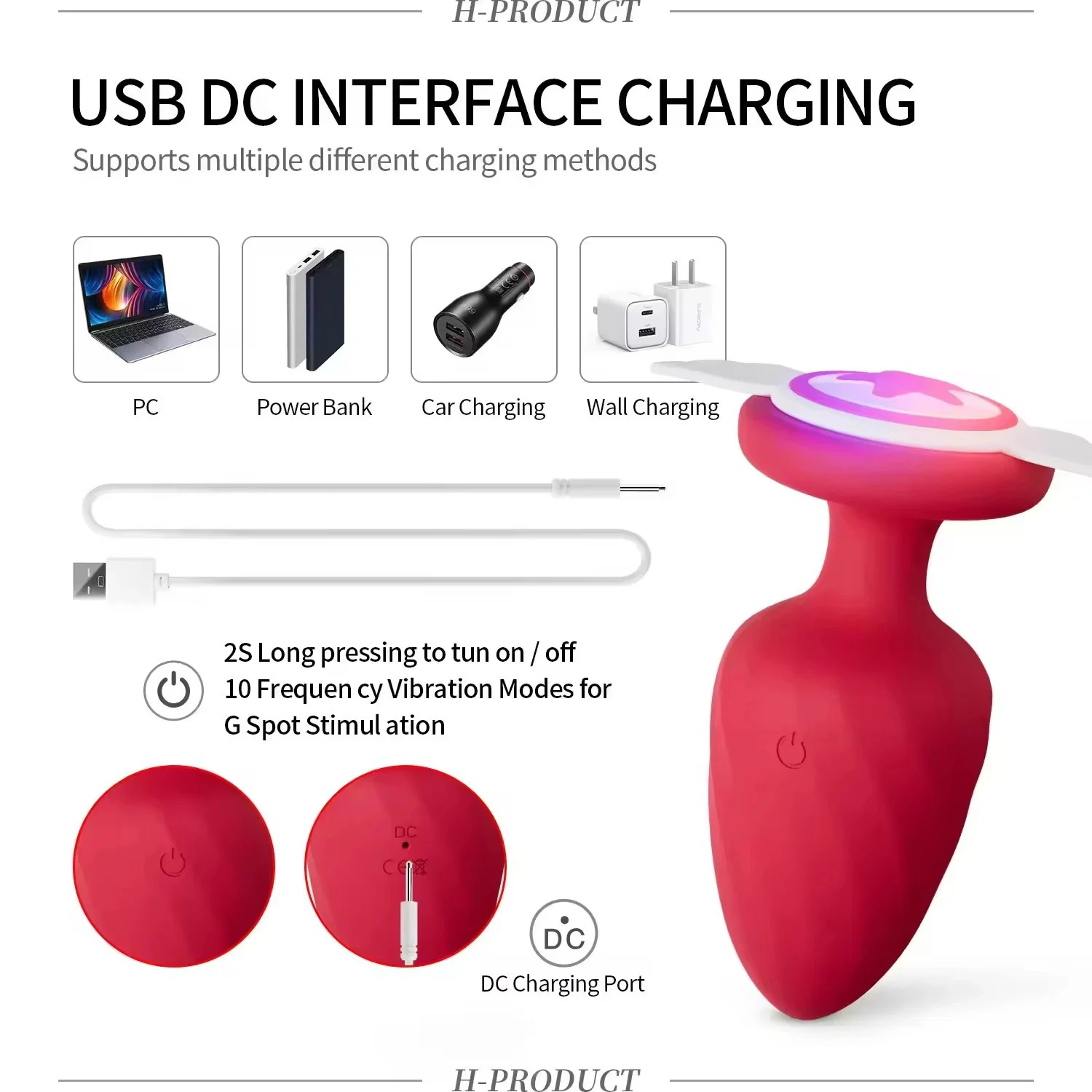 Light Anal Butt Plug Vibrators Remote Control 12 Vibrations Silicone ABS Material Angel Wings Base Fantasy Sex Toys