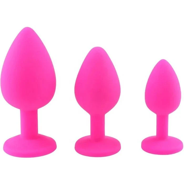 Geisha Sex Toys Silicone Jewelry Anal Plug Set Including Metal and Glass Butt Plug With Options