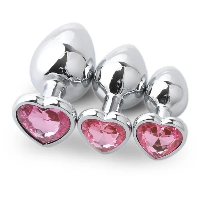 Stainless Steel Heart Crystal Jewelry Anal Butt Plug Fetish Adult Anal Sex Toys for Men and Women