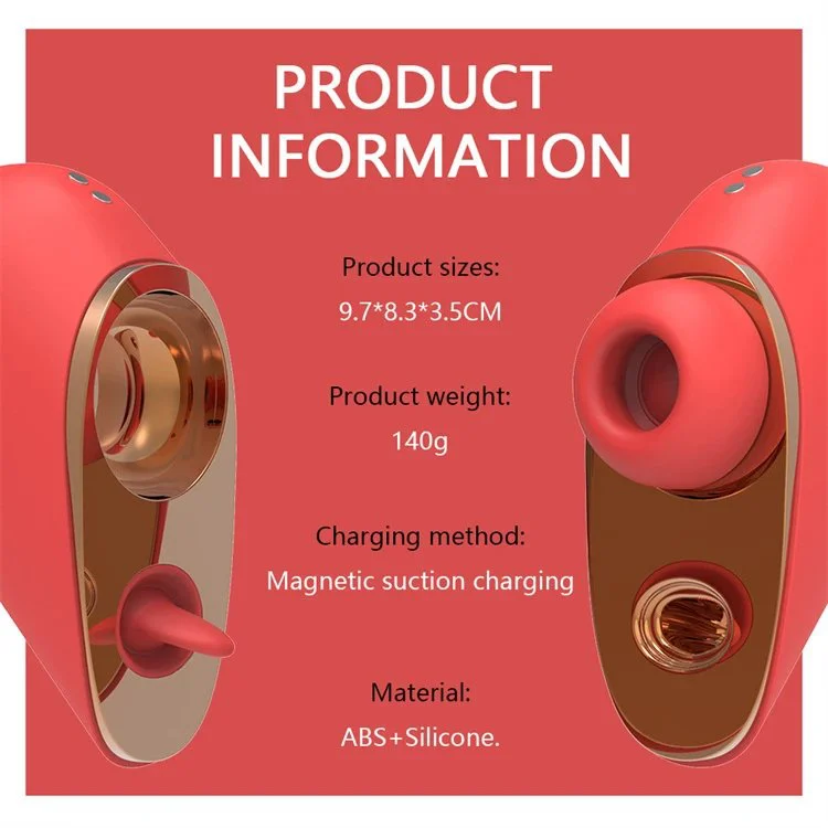 Double Function Clitoral Nipple Stimulator Tongue Licking Sucking Love Egg Heart Shape Vibrator for Women