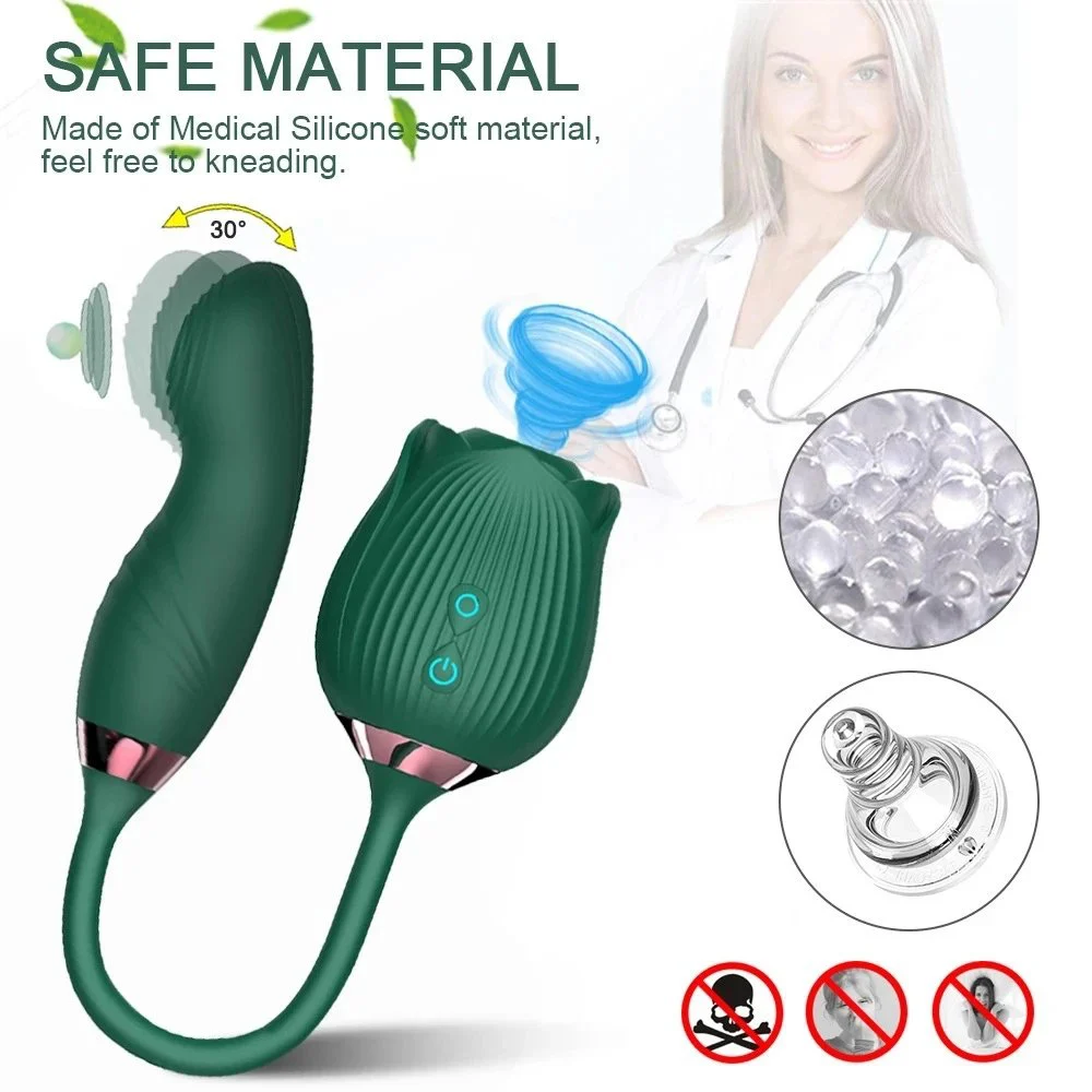 Adult Sex Toys Rose Toy Vibrator with Tongue for Woman 3 in 1 Rose Sex Stimulus Vibrator