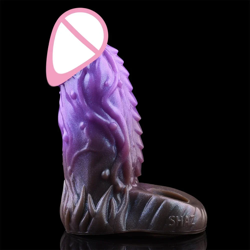 Fantasy Penis Sleeve with Soft Silicone Purple Amber Dildo Sleeve for Men Cock Enhancer