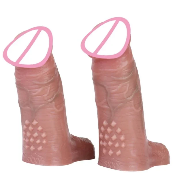 S M Realistic Male Penis Sleeve With Open-ended Design Silicone Hollow Dildo With Anti-drop for Men Enlargement