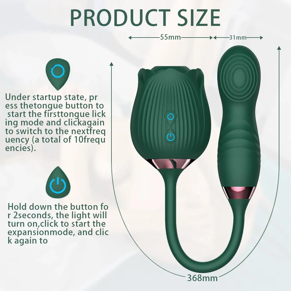Adult Sex Toys Rose Toy Vibrator with Tongue for Woman 3 in 1 Rose Sex Stimulus Vibrator