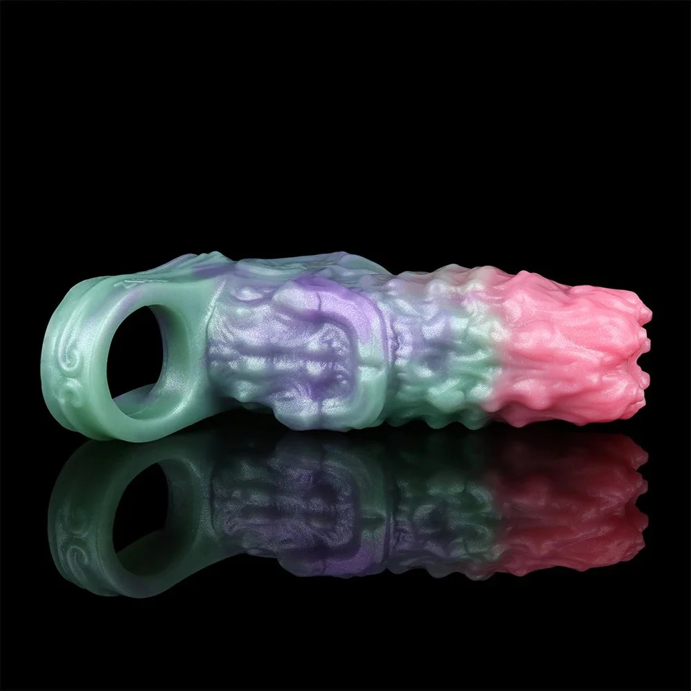 Fantasy Spore Bloom Hollow Penis Monster Cock Sleeve Soft Silicone Galactic Charm Color Sex Toys Dildo Sleeve for Male Sex