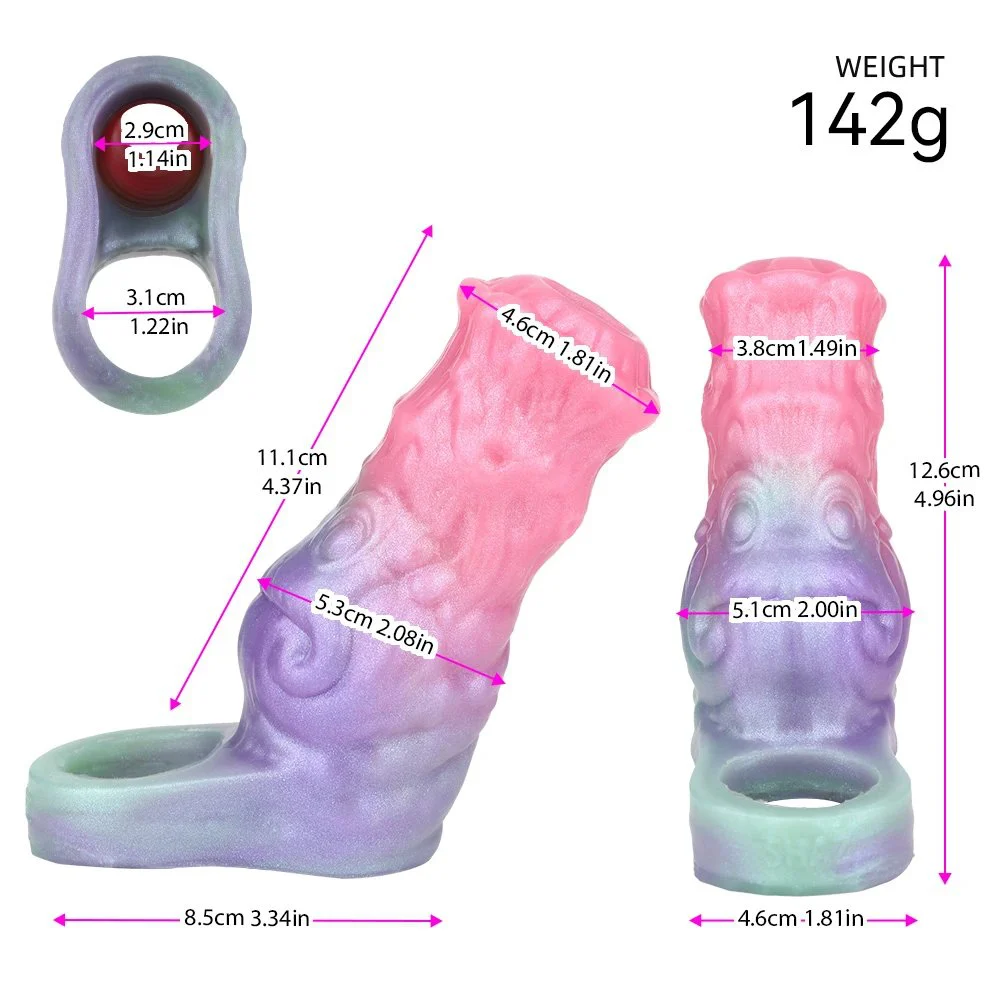Male Penis Extender Effective Size Enlargement Fantasy Dildo Sleeve Safe Silicone Material Use Opening Designs