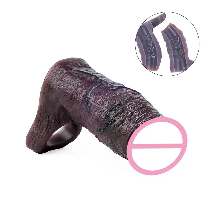 Open-Ended Penis Sleeve Effectively Enhances Performance Medical-Grade Silicone Black Knight Series 3 Sizes Available