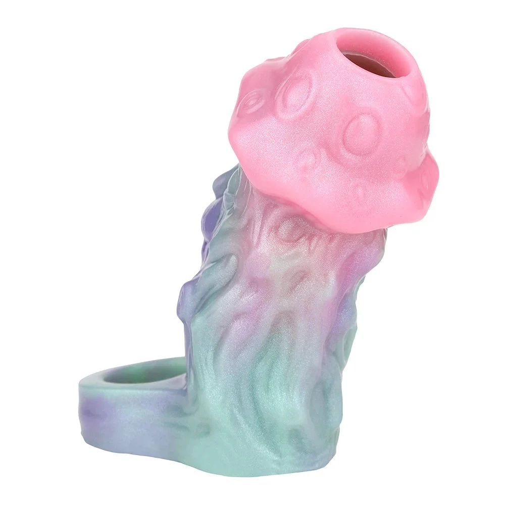 Galactic Charm Fantasy Monster Silicone Sleeve Penis Open Enlargement Sleeve Male Dildo Extender Sex Toys