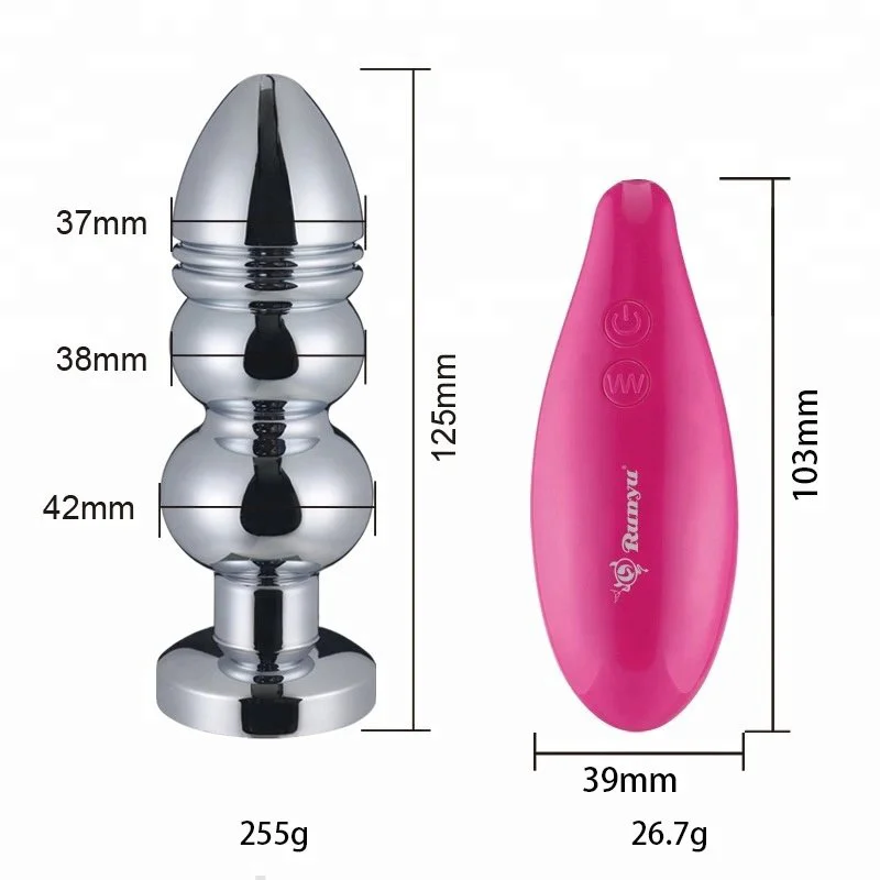 Metal Unisex 7 Frequency Anal Sex Remote Control Butt Plug Vibrator