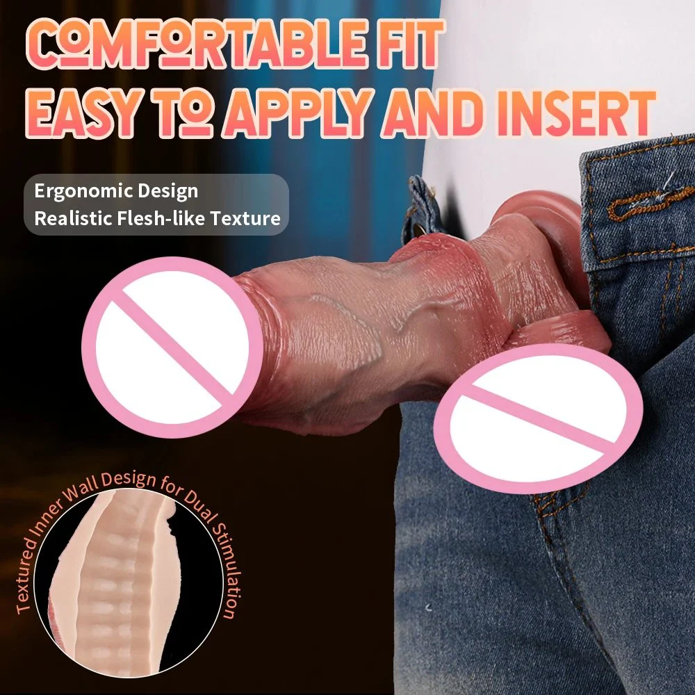Highly Realistic Male Penis Sleeve Marketing Penis Enlargement Sleeve, 3D Precision Modeling Double Opening Design Suitable