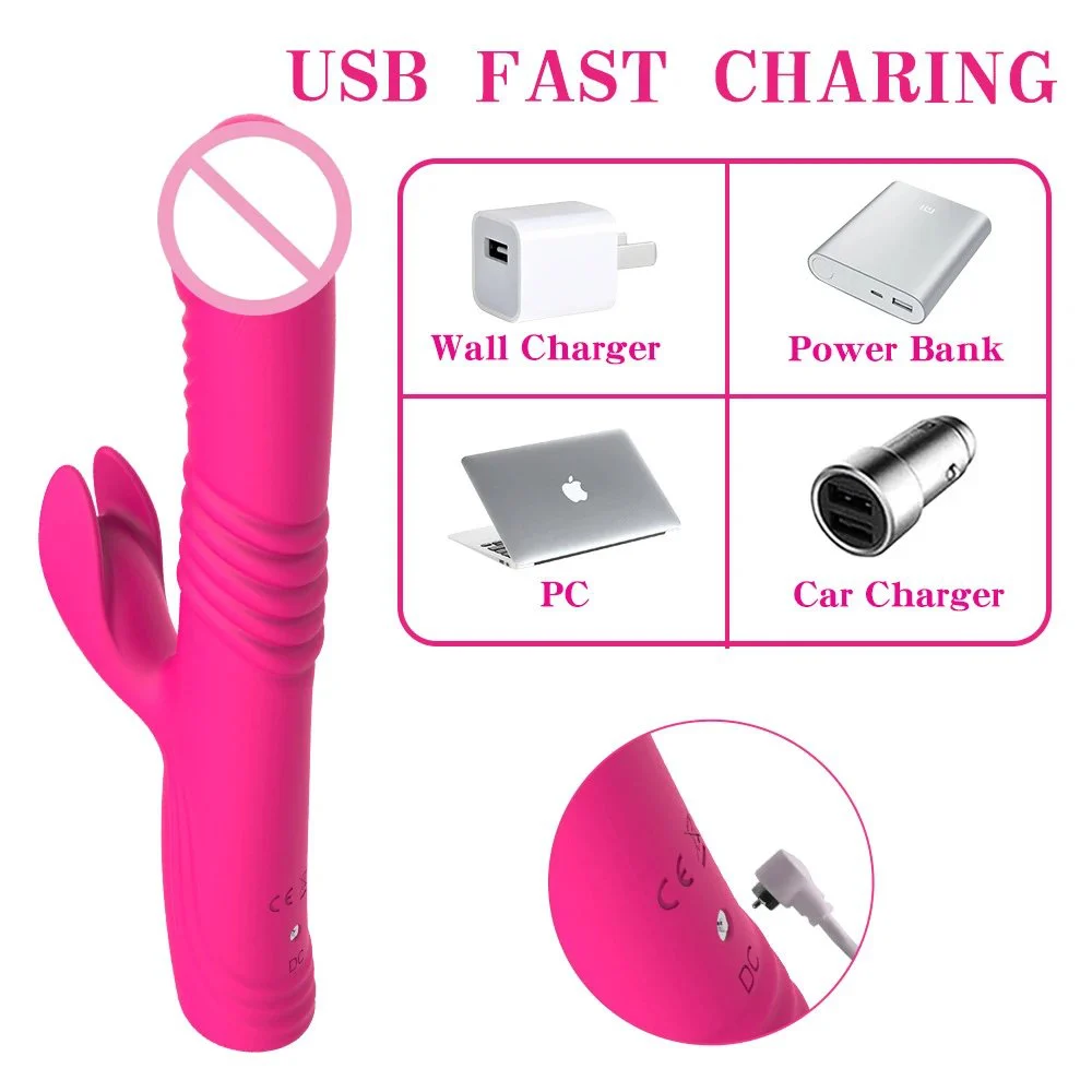 8 Modes Thrusting Vibrator 5 Frequency Vibrating Massager Women Telescopic Sex Toy Rabbit Vibrators