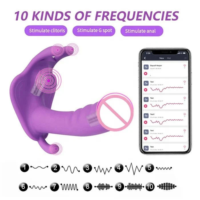 APP-Controlled 10-Frequency Butterfly Panty Vibrator-Invisible Wearable Clitoral G-Spot Massager USB Rechargeable 100%