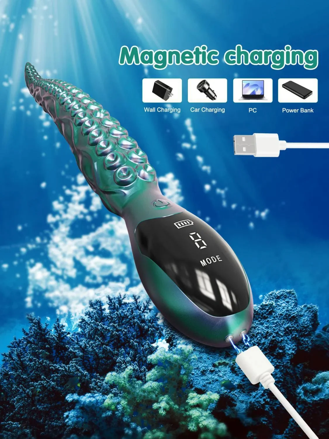 9 Vibrations Modes Soft Silicone G Spot Anal Vagina Stimulation Monster Octopus Tentacle Dildo Sex Toys Women