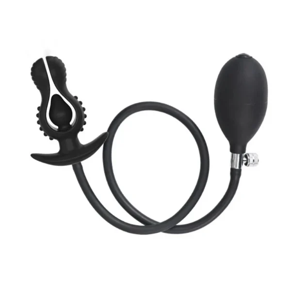 Silicone Expandable Anal Plug and Prostate Massager Inflatable Butt Plug Stimulator Sex Toy for Women and Men