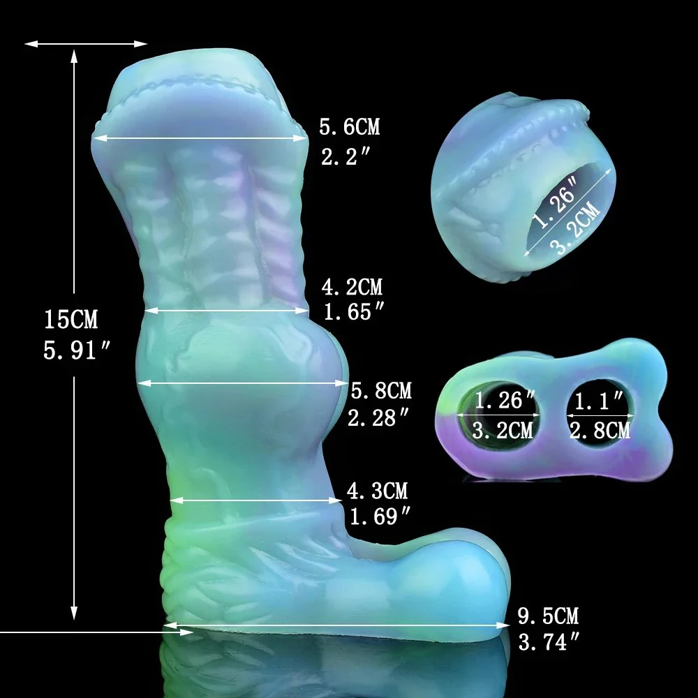 Penis-Sheath Beast-Shaped Cock Sheath Penis Extension Sleeve with Adjust Insert Clear Big Knot Dog Cock Sleeves
