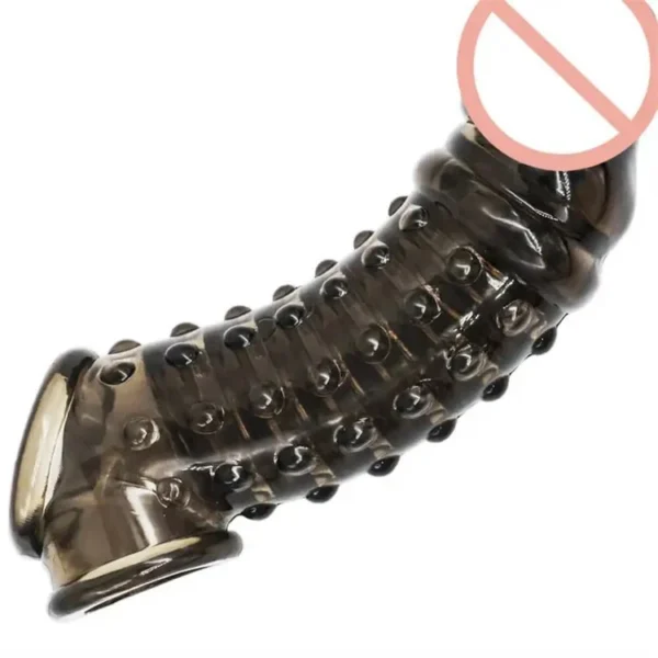 Male Sex Toys Reusable Silicone Condoms for Men Black Soft Penis Cock Sleeve