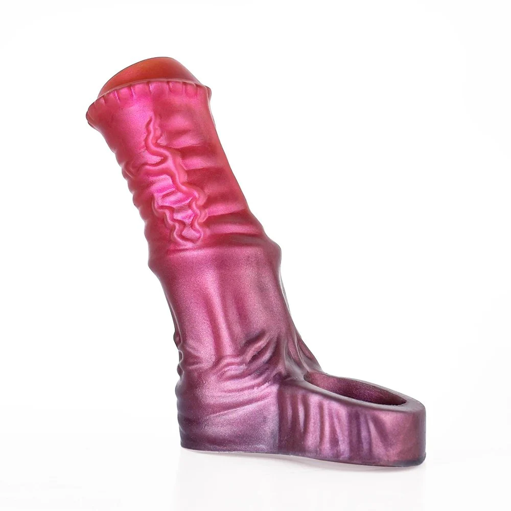 Platinum Liquid Silicone Horse Penis Sleeve Enlarger Extender Reusable Condoms for Penis Sleeve Enlargement Funny Delay Condom