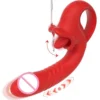 Female Masturbation Telescopic Dildo Vibrator Tongue Licking Vibrator for Women
