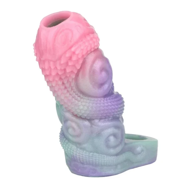 Monster Penis Sleeve Extender Sex Toys for Men Reusable Liquid Silicone Cock Sleeve Extension with Cock Ring Male Sex Toy