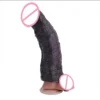 Realistic Liquid Silicone Vibrating Penis Extension Sleeve 3D Molded Large Size Wearable Male Enhancer