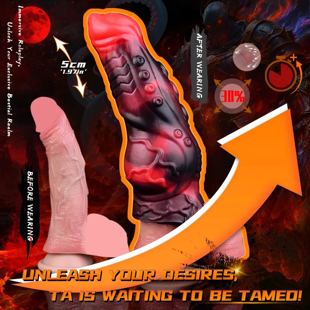Monster Vibrating Penis Sleeve Cock Ring G Spot Stimulate Women Penis Ring Vibrator Delay Ejaculation Adult Sex Toy for Men
