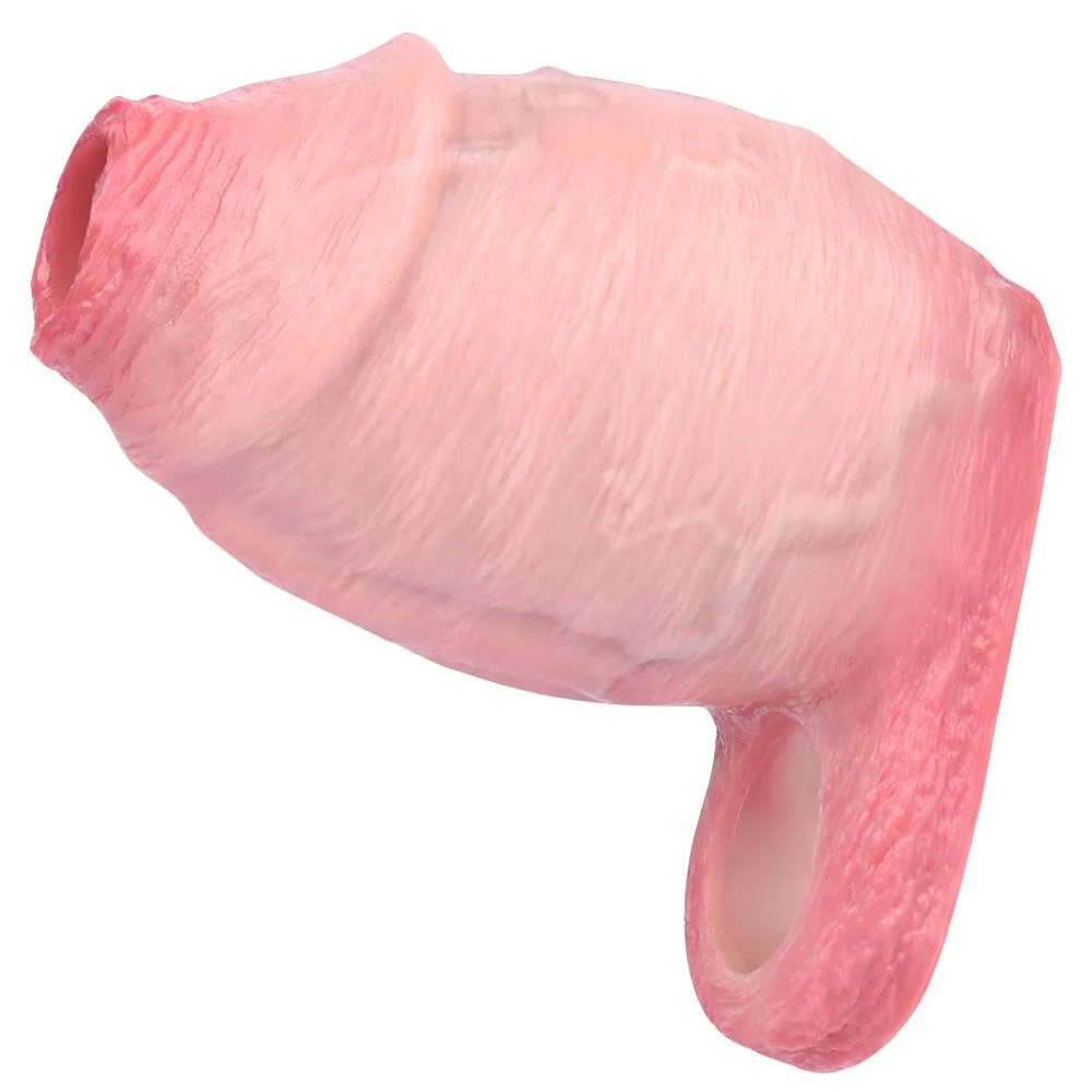 Realistic Penis Sleeve Open-ended Silicone Realistic Thick Hollow Dildo Size S M Cock Enlargement Sex Toy for Men