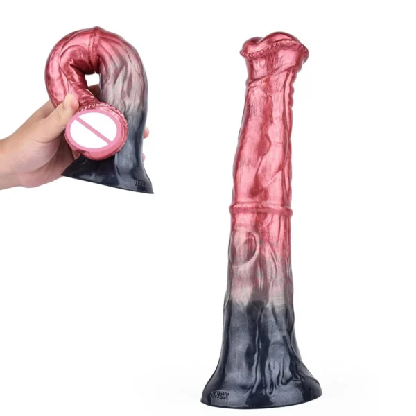 12 Inches Fantasy Horse Dildo Realistic Horse Dildo Silicone Fantasy Animal Penis Sucker Adult Sex Couple Masturbator
