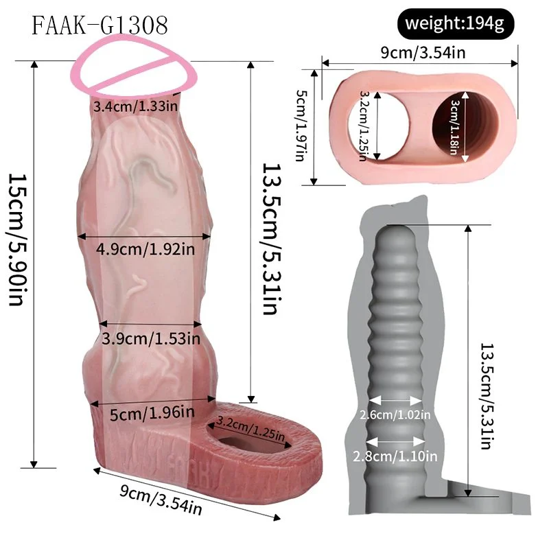 Realistic Dog Knot Dildo Sheath Male Masturbator Cock Enlargement Skin Fantasy Penis Sleeve Men Couples Sex Toys