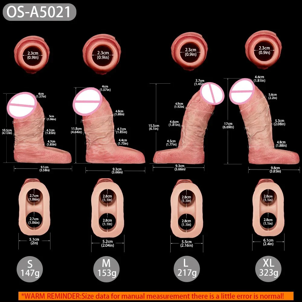 Liquid Silicone Penis Sleeve Real Skin Feeling Penis Enlargement Flirting Tool Suitable for Couples Sex Toys