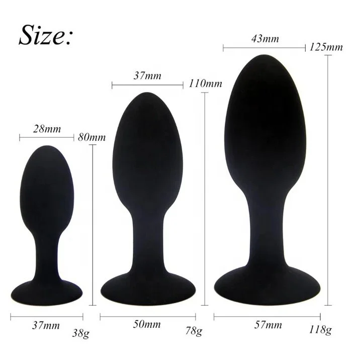 Silicone Jewelry Anal Plug Set 3 Sizes 100% Waterproof Sex Toys for Adults for Men and Women Cosplay