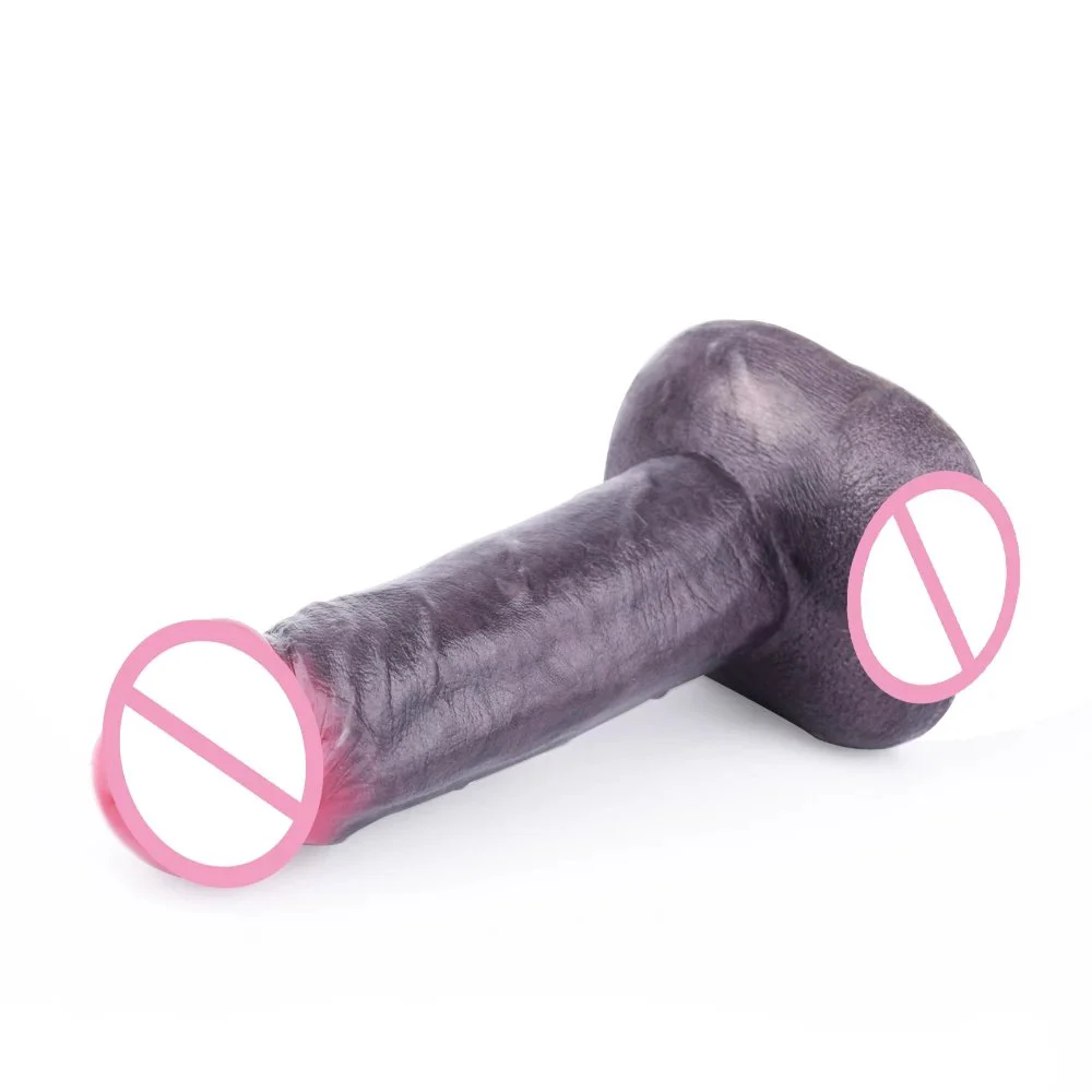 20.5cm Huge Realistic Dildos Soft Silicone Fantasy Sex Products Round Head Penis With Belt